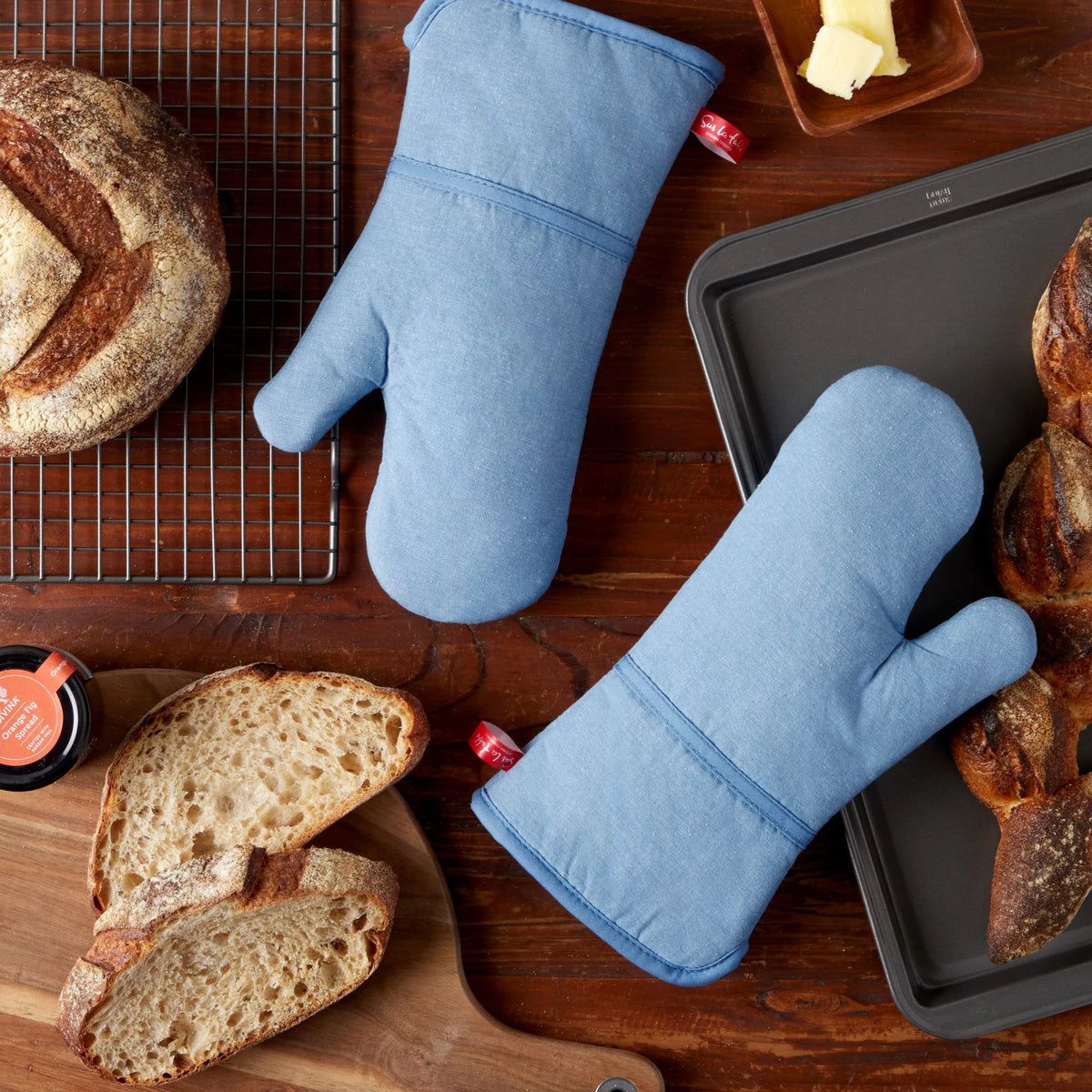 Chambray Oven Mitt 2-Pack Set I4044