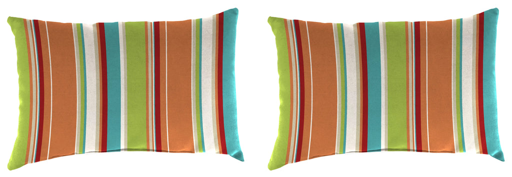 Multicolor Stripe Rectangular Outdoor Throw Pillows 2 Pack A4995