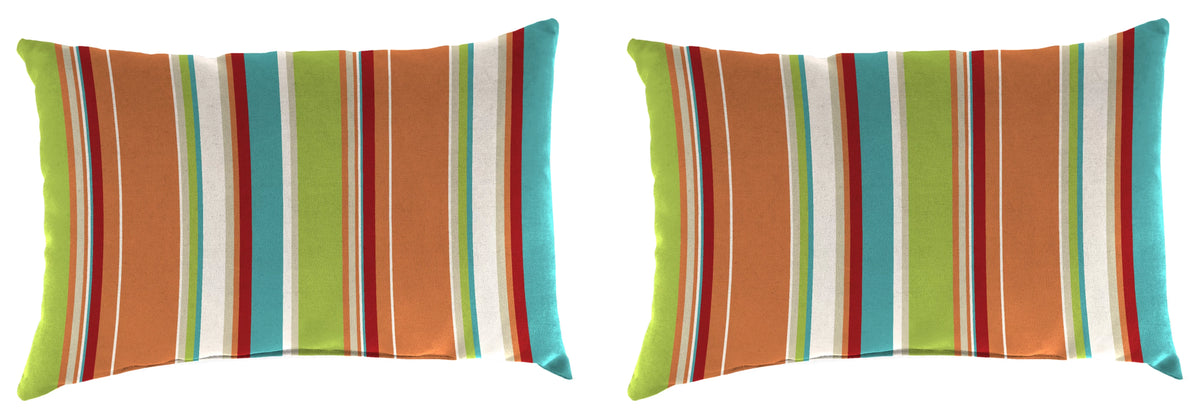 Multicolor Stripe Rectangular Outdoor Throw Pillows 2 Pack A4995