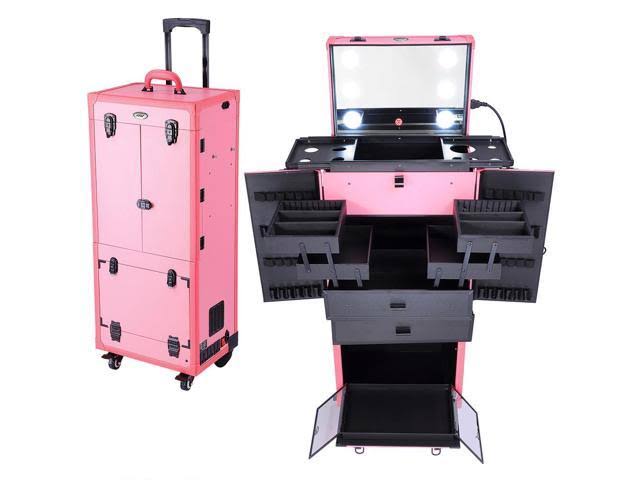 Pink Black Rolling Makeup Case X85720