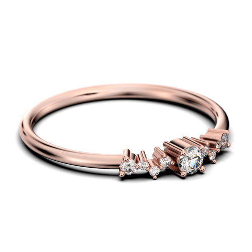 0.60 Carat Round Cut Diamond Moissanite Engagement Ring in 10k Solid Rose Gold A849