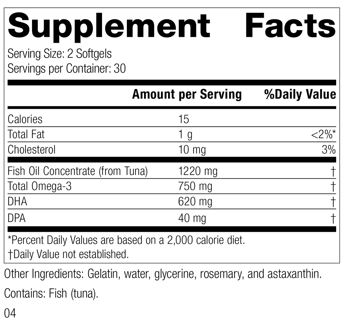 DHA 60 Softgels E522