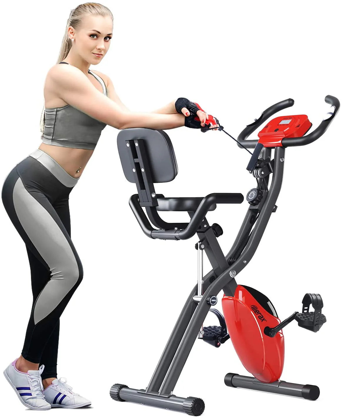 Folding Exercise Bike with 8-Level Adjustable Magnetic Resistance L86529