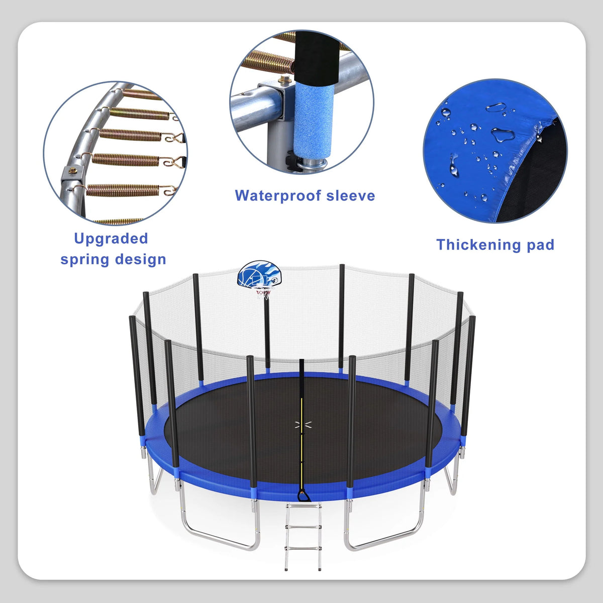 14FT Trampoline with Enclosure and Ladder V443248