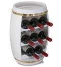 White and Gold Wooden Wine Rack for 8 Bottles A930306