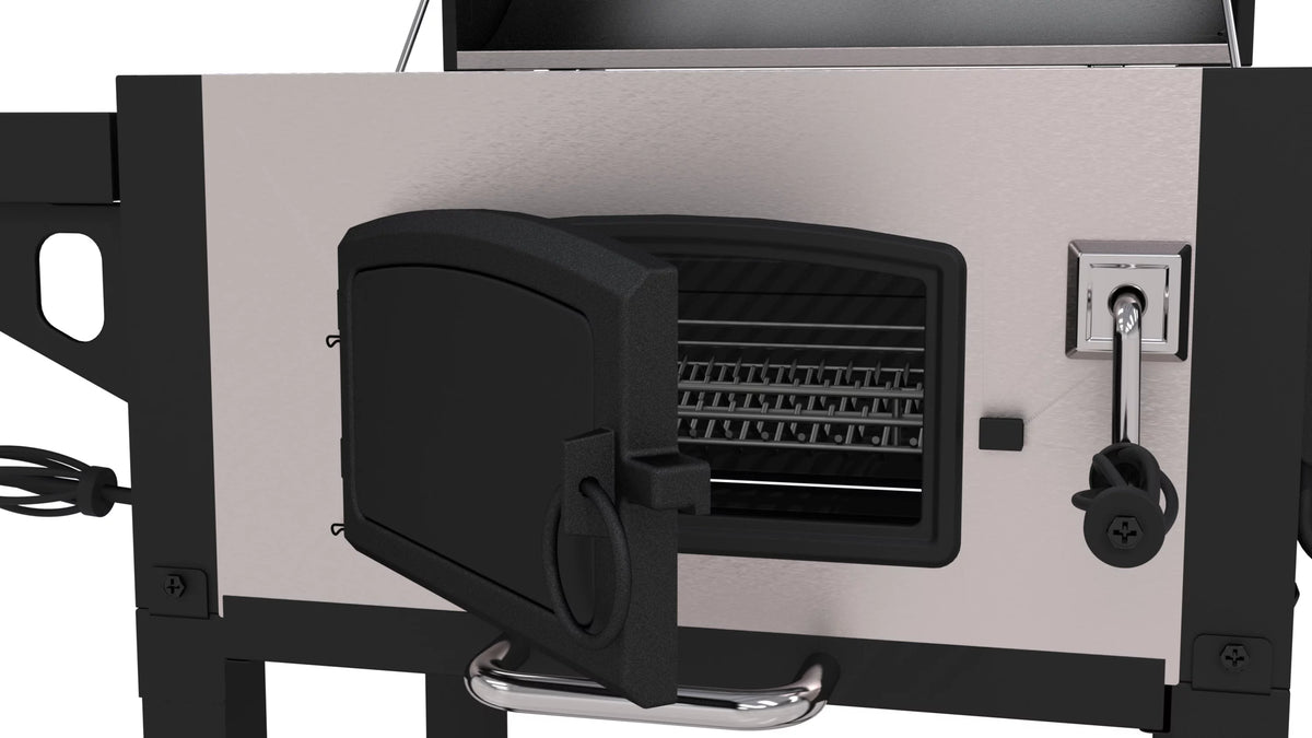 Stainless Heavy-Duty Charcoal Grill with Wheels V3662
