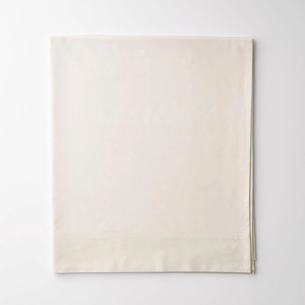 Ivory Cotton Percale Oversized Queen Flat Sheet U84974