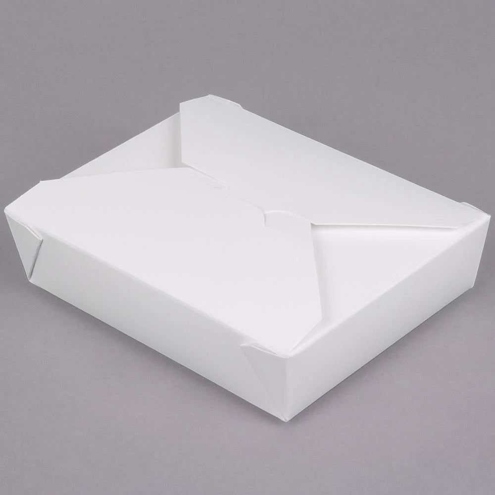 White Microwavable Paper Take-Out Container - 240/Case W4421