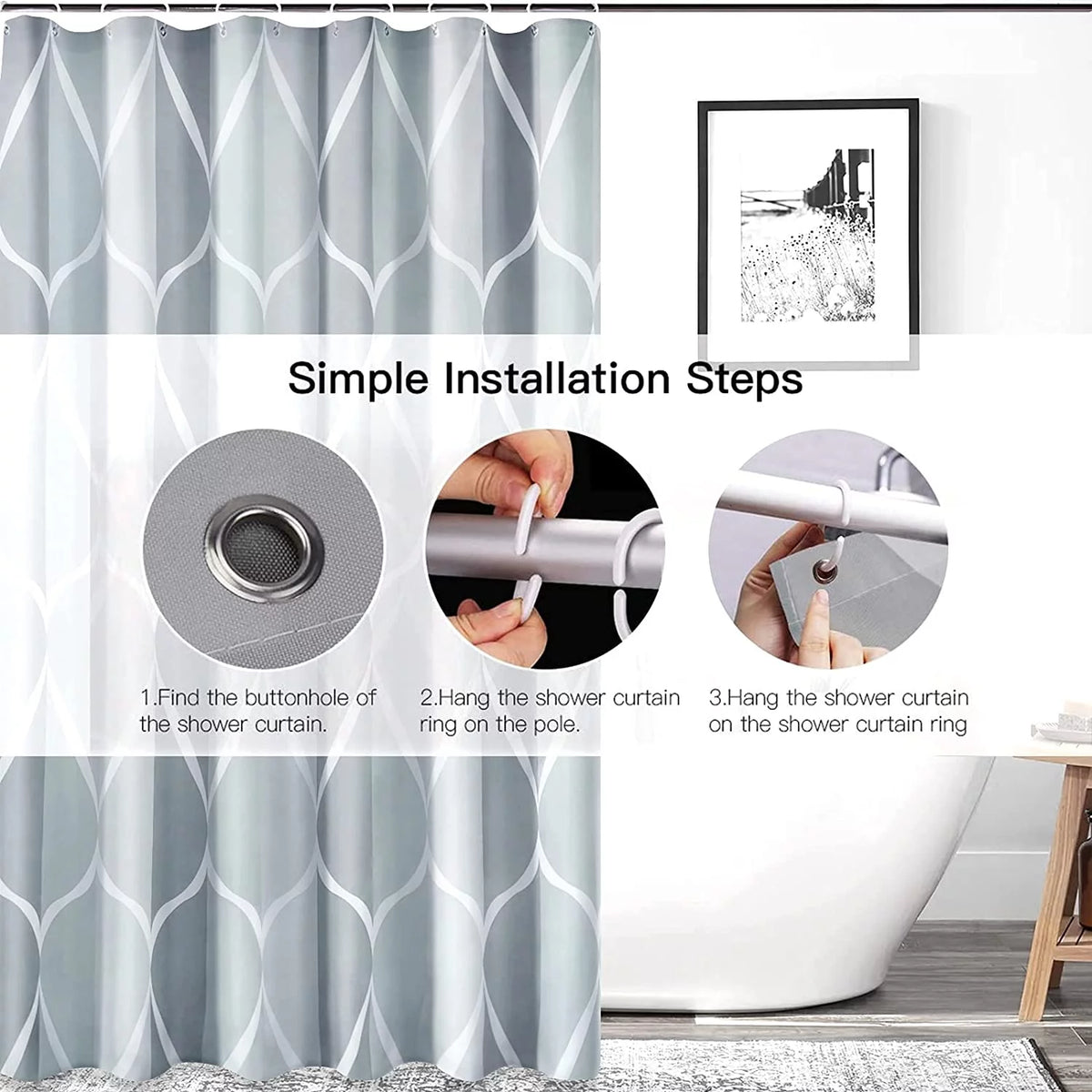 Watercolor Ombre Blue Shower Curtain 66x72 inch K469225