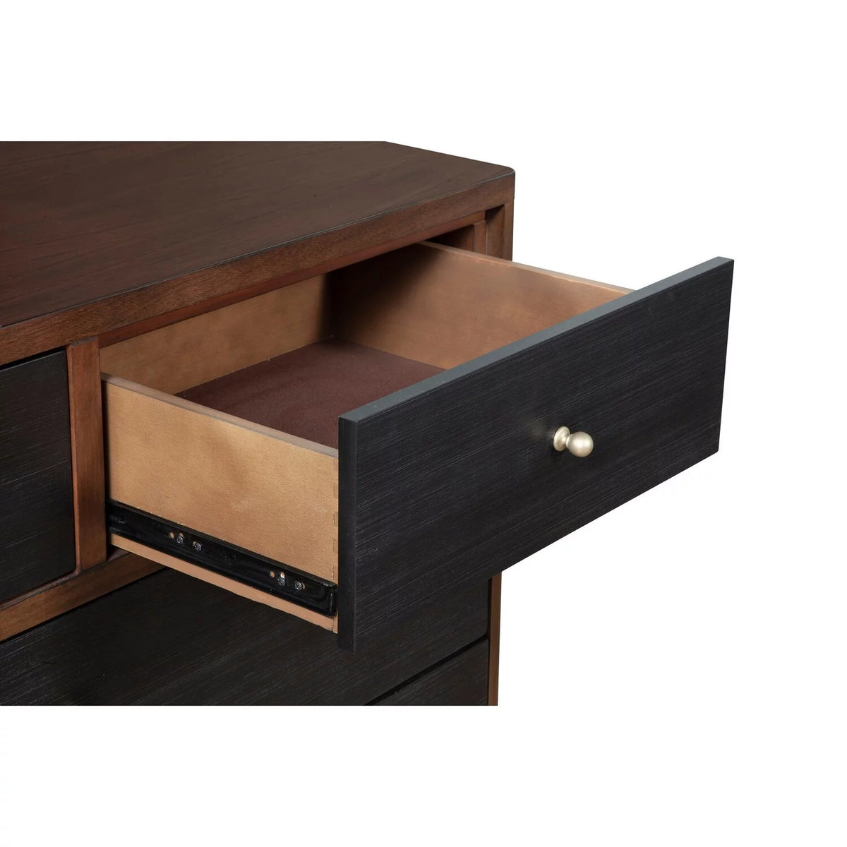 Brown and Black 7 Drawer Dresser H972