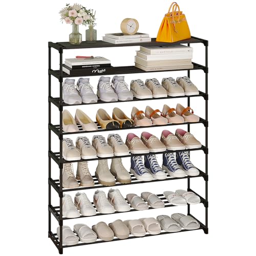 Black Stackable 20 Pairs Shoe Rack P34462