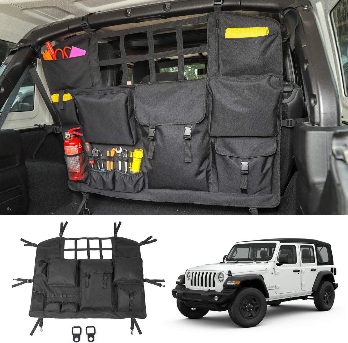 Trunk Storage Bag with Multi-Pockets Tool Kits Organizers Cargo Bag D637