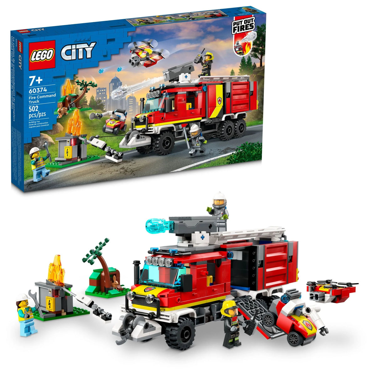 Fire Engine Toy Set with Land and Air Drones G46729