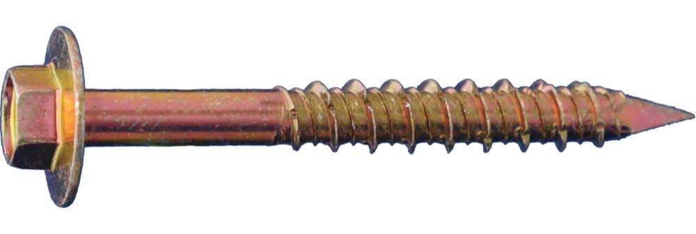 1/4 x 3x22 Hex Flange Concrete Screws Yellow Zinc A10496