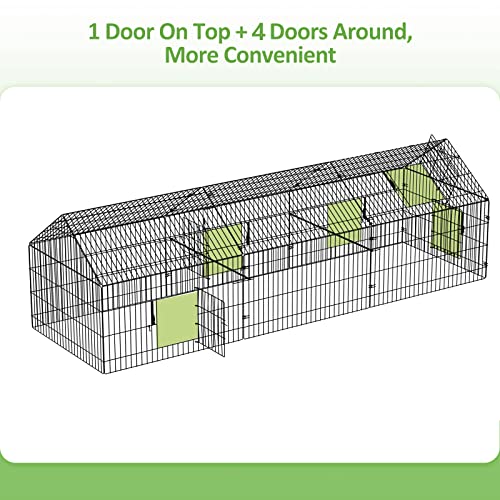 Metal Chicken Coop 130"×40"×39" with Cover F15778