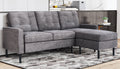 Grey Chenille L Shaped Sectional Sofa with Reversible Chaise J6813
