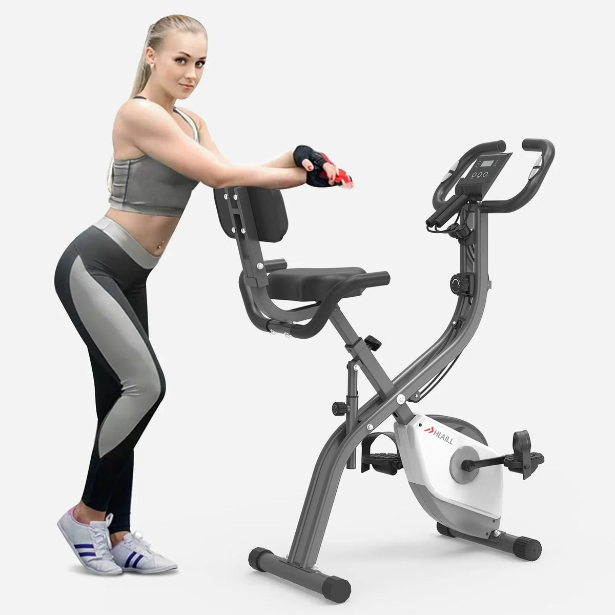 Folding Exercise Bike with 8-Level Adjustable Magnetic Resistance L86529
