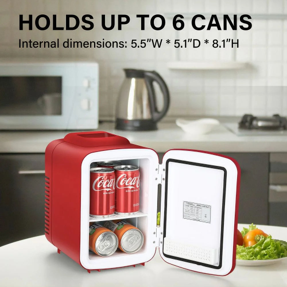 Portable Mini Fridge Cooler and Warmer 4L Red Q215527