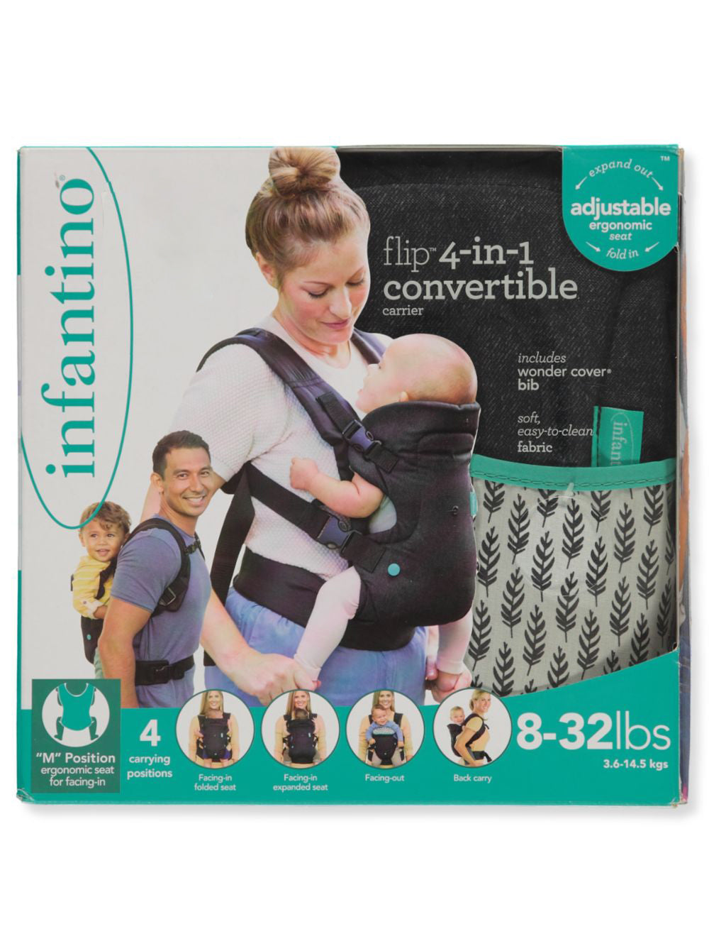Black 4-In-1 Convertible Baby Carrier A62665