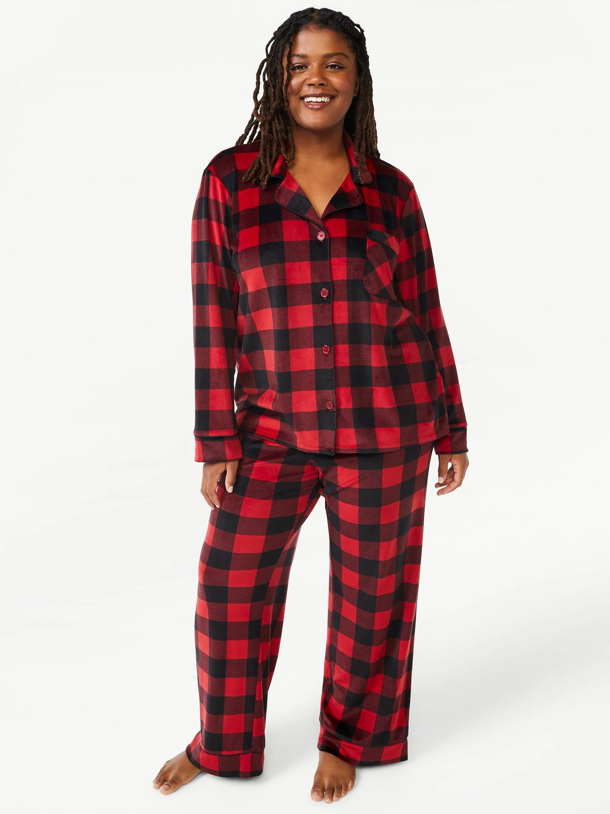 Velour Knit 2-Piece Pajama Set M8457