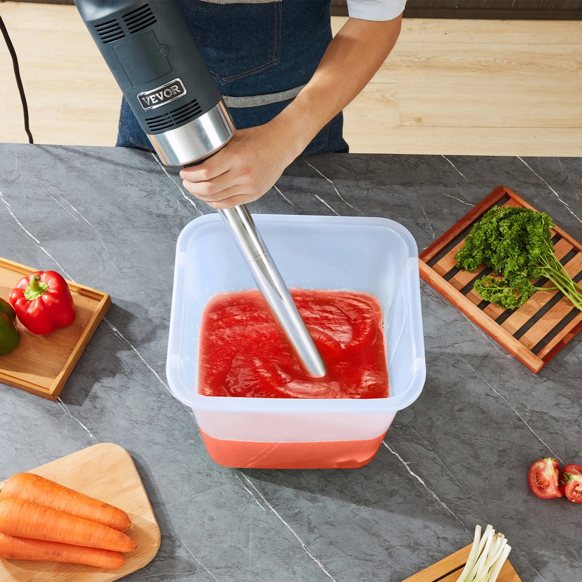 Commercial Immersion Blender Heavy Duty Hand Mixer 750W Variable Speed L7651