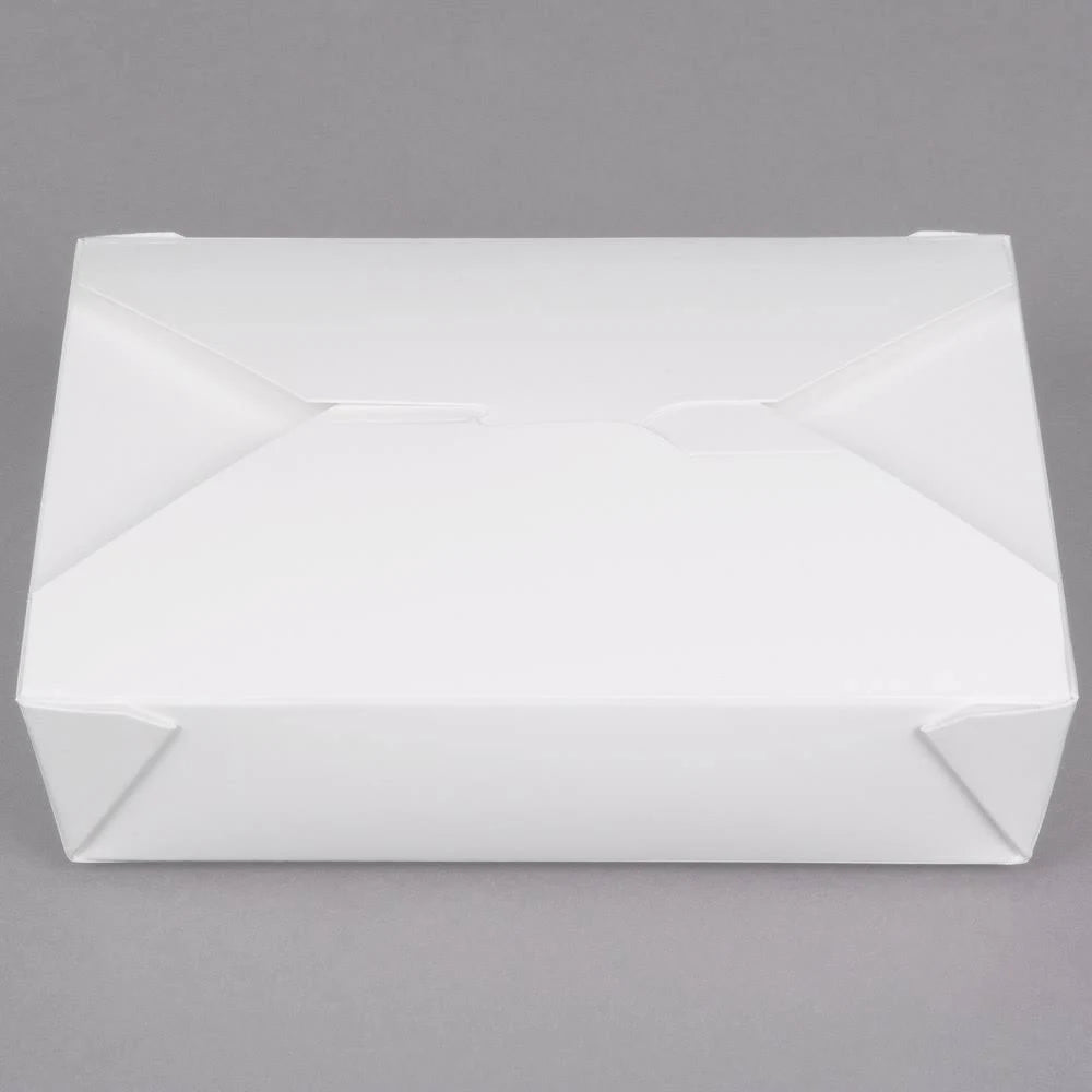 White Microwavable Paper Take-Out Container - 240/Case W4421