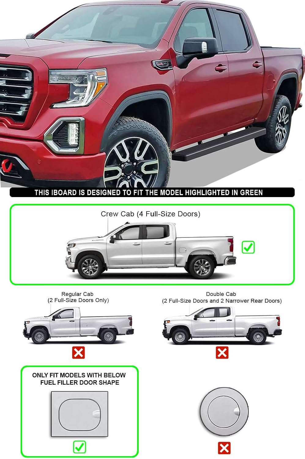 5in Black Running Boards J151