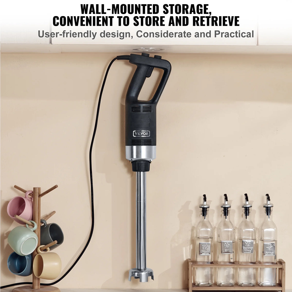 Commercial Immersion Blender Heavy Duty Hand Mixer 750W Variable Speed L7651