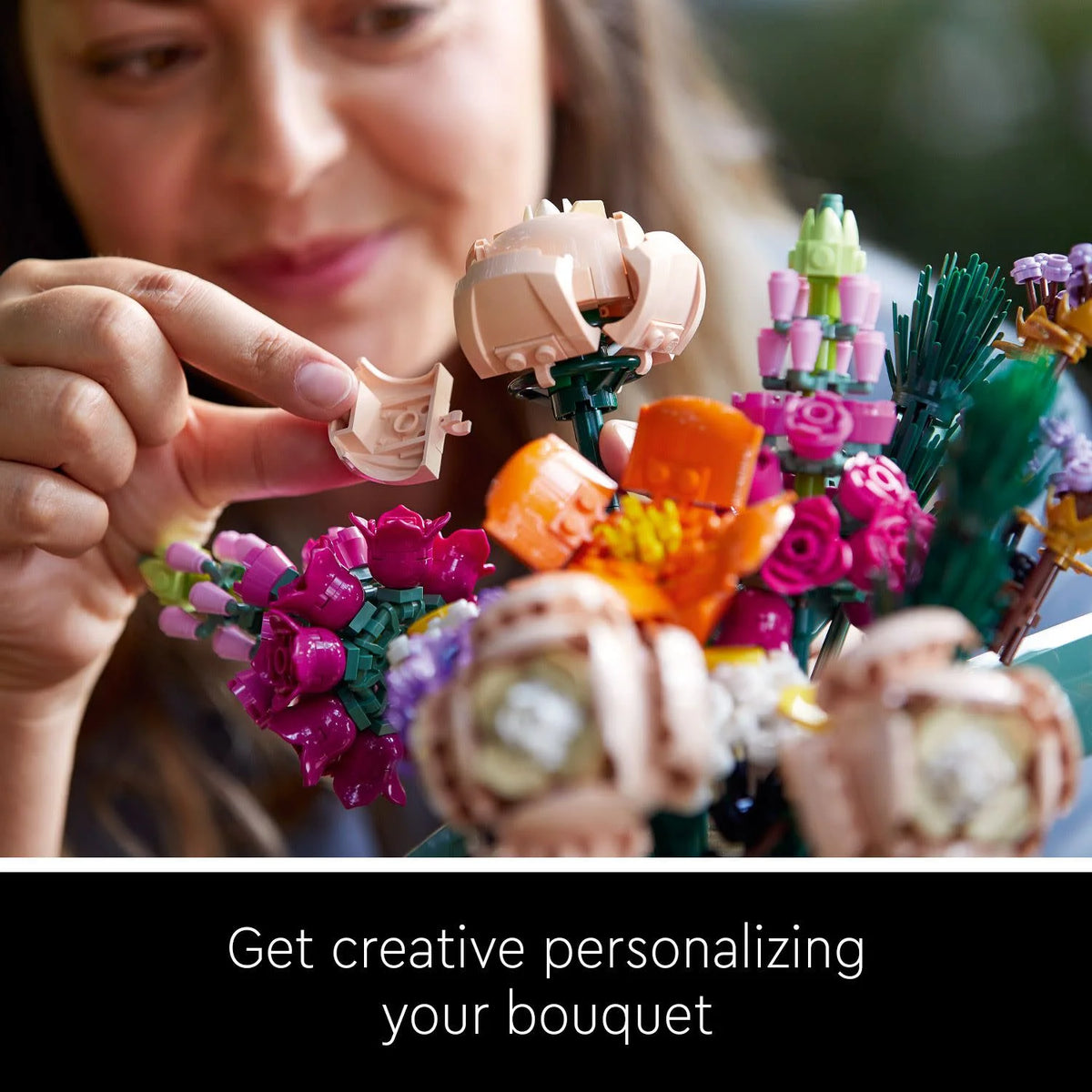 Artificial Flower Bouquet Building Set with Roses A4869
