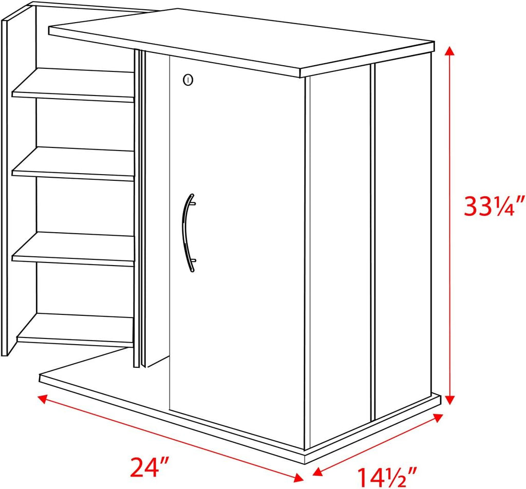 Black Locking Media Storage Cabinet S87599