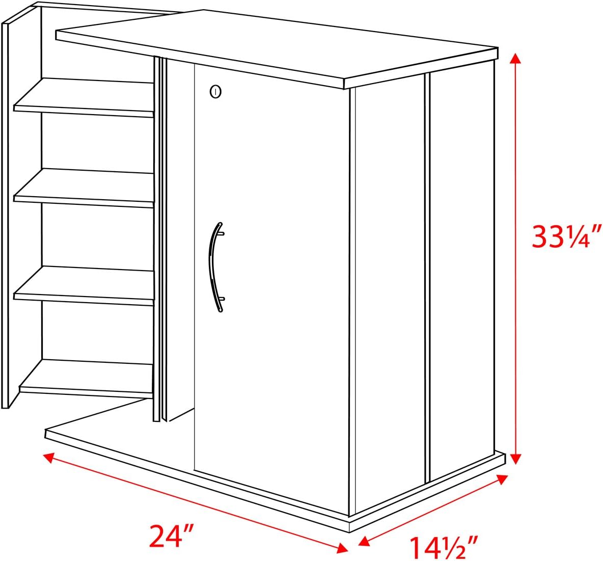 Black Locking Media Storage Cabinet S87599