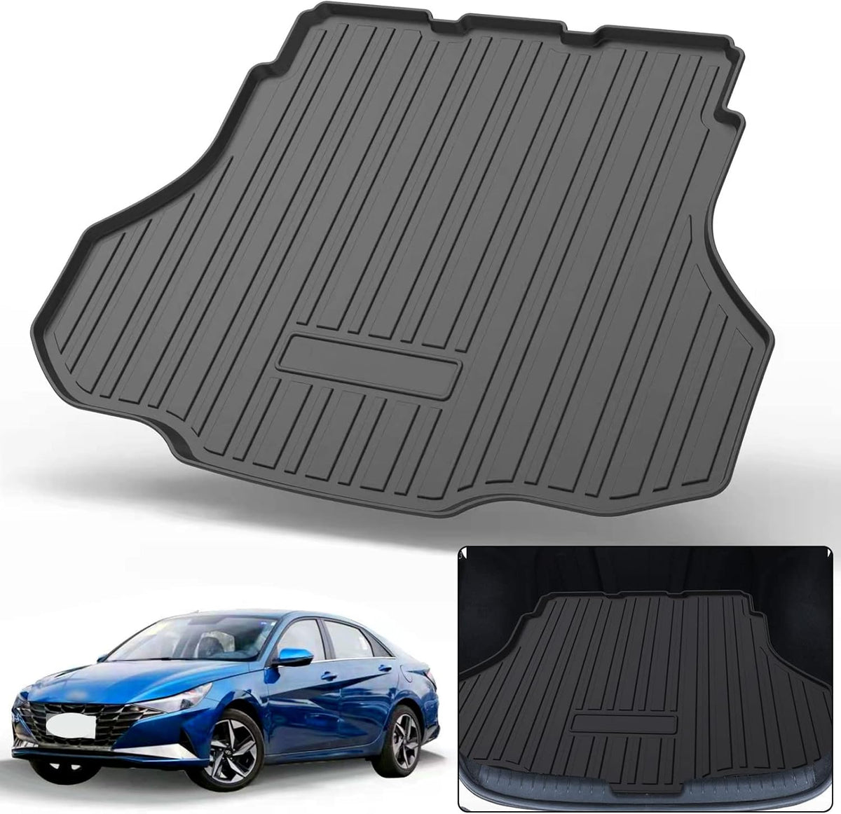 Black TPO Waterproof Rear Cargo Tray Trunk Floor Mat I69415