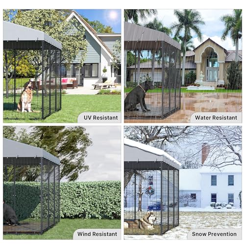 Large Outdoor Dog Cage with Weatherproof Cover K316025