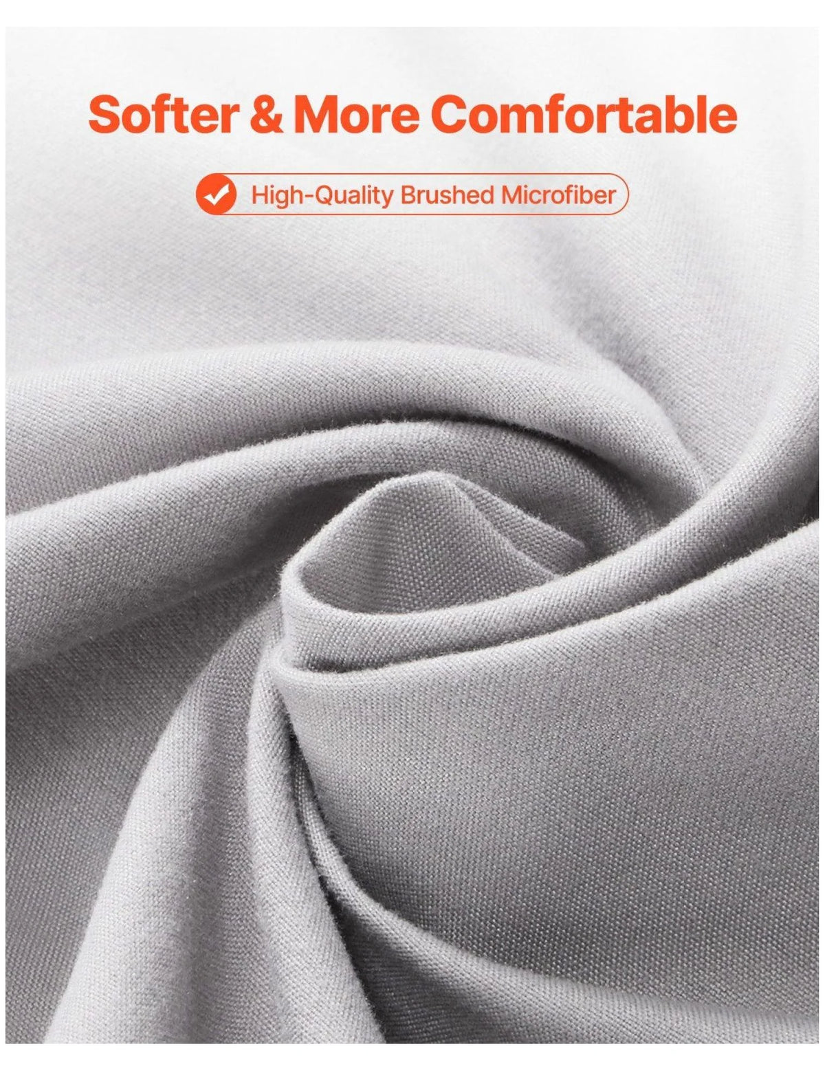 Twin XL Microfiber Fitted Sheet 2 Pack Light Gray N6903