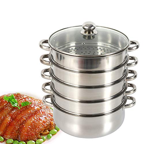 3 Tier Stainless Steel Steamer Pot with Lid K662