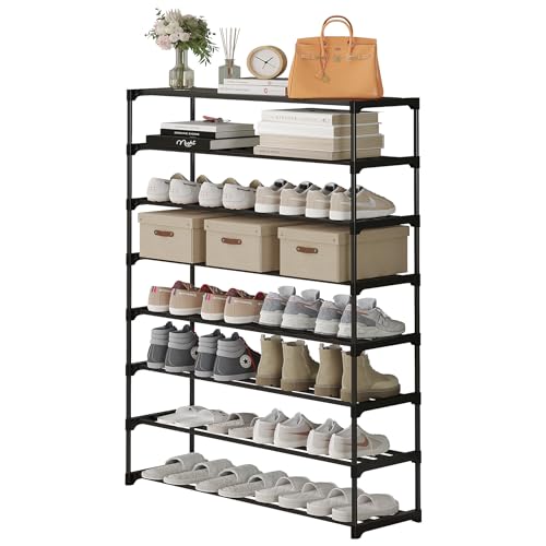 Black Stackable 20 Pairs Shoe Rack P34462