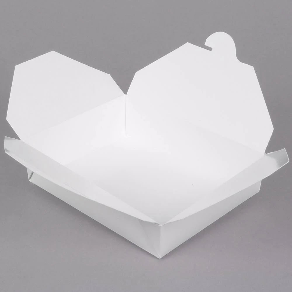 White Microwavable Paper Take-Out Container - 240/Case W4421