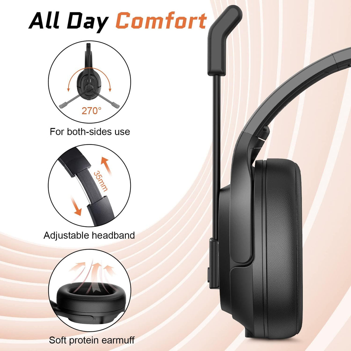 Noise Canceling Bluetooth Headset with Microphone X218