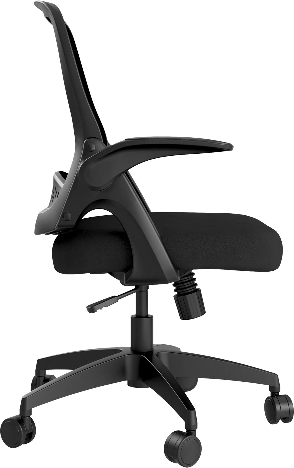Black Swivel Desk Chair with Flip-up Arms and Adjustable Height F953443
