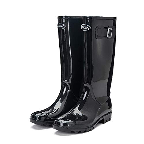 Women's Tall Rain Boots Waterproof Wellington Rubber Boots B564
