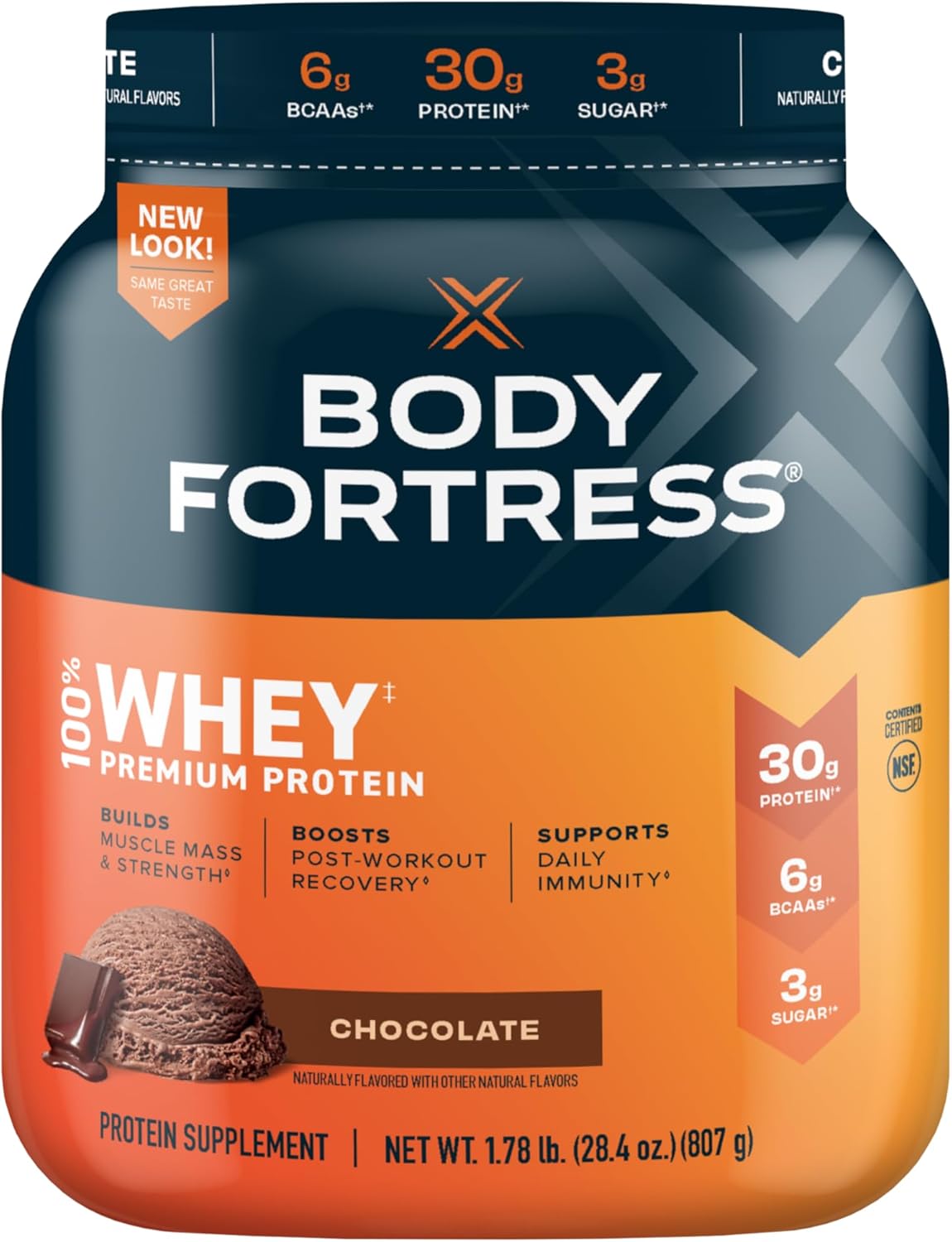 Chocolate Whey Protein Powder 1.78lbs and Chocolate Peanut Caramel Protein Bars 12 Count 1.76oz A830795