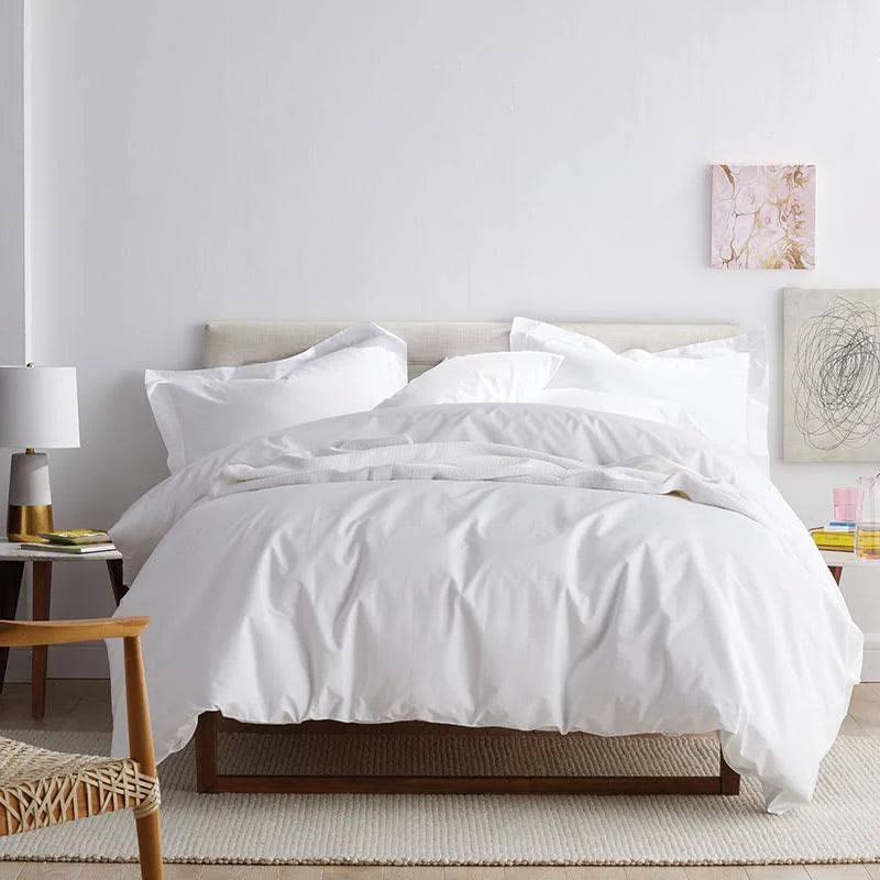 Ivory Cotton Percale Oversized Queen Flat Sheet U84974