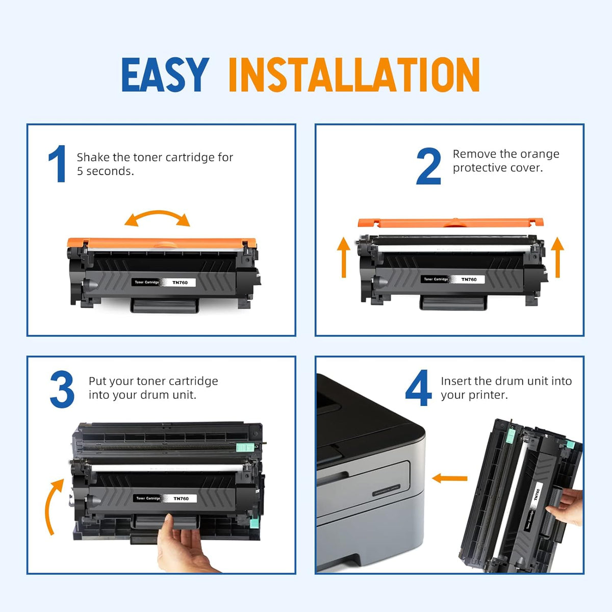 Compatible Toner Cartridge Replacement Black 4 Pack D676