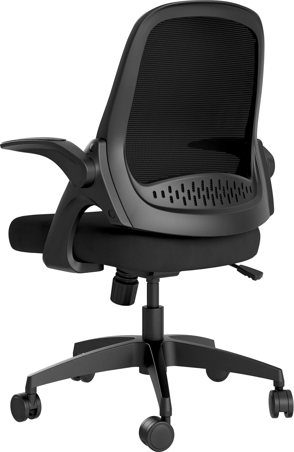 Black Swivel Desk Chair with Flip-up Arms and Adjustable Height F953443