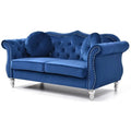 Navy Blue Velvet Loveseat T703465