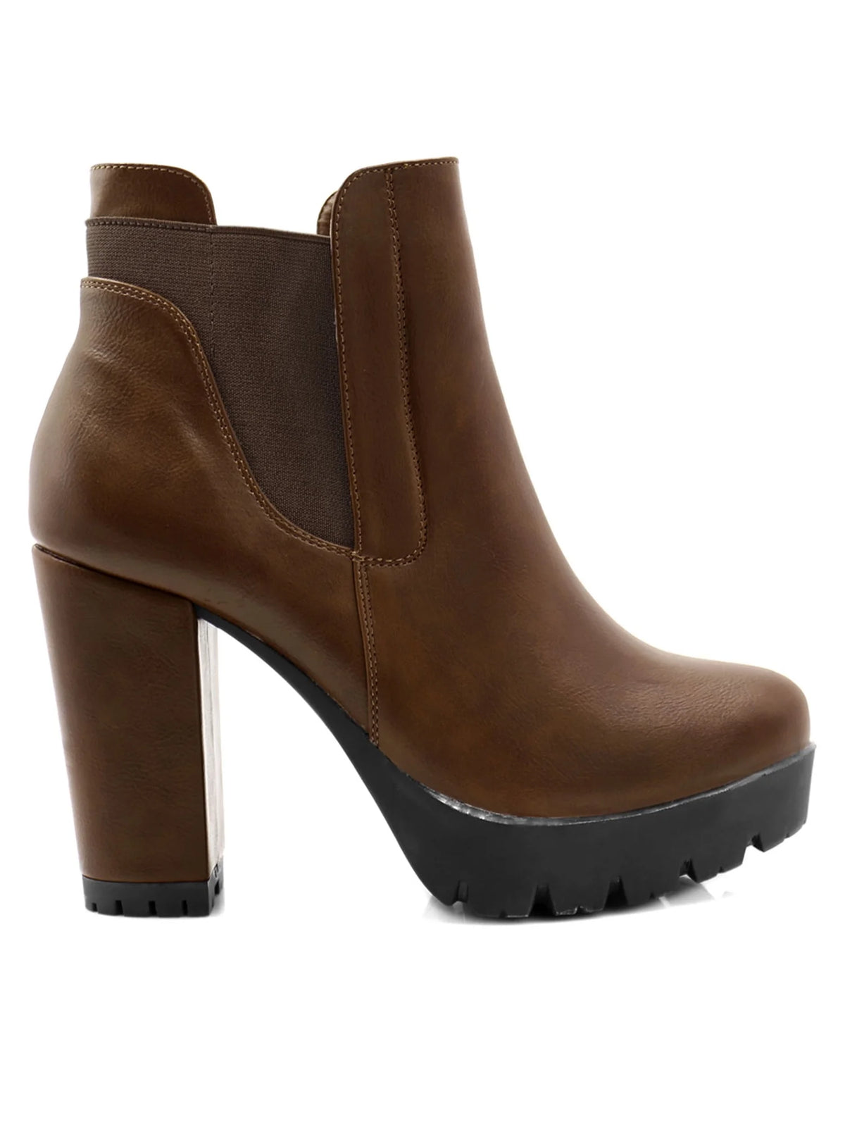 Chunky High Heel Platform Zipper Chelsea Boots Y700179