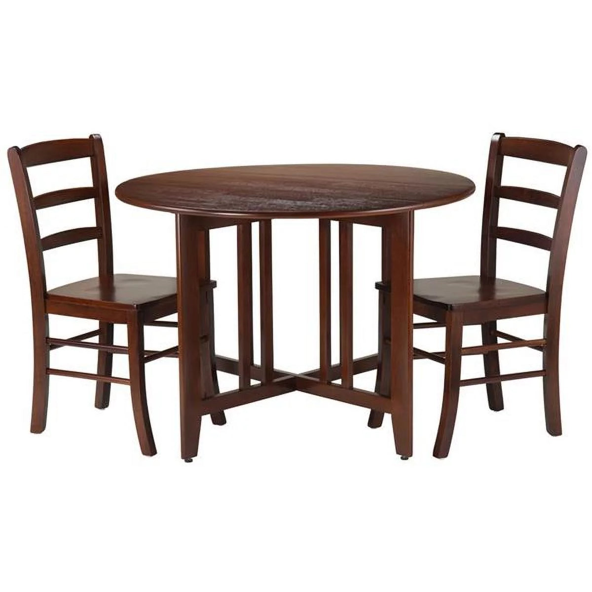 Round Drop Leaf Table with 2 Ladder Back Chairs I15737