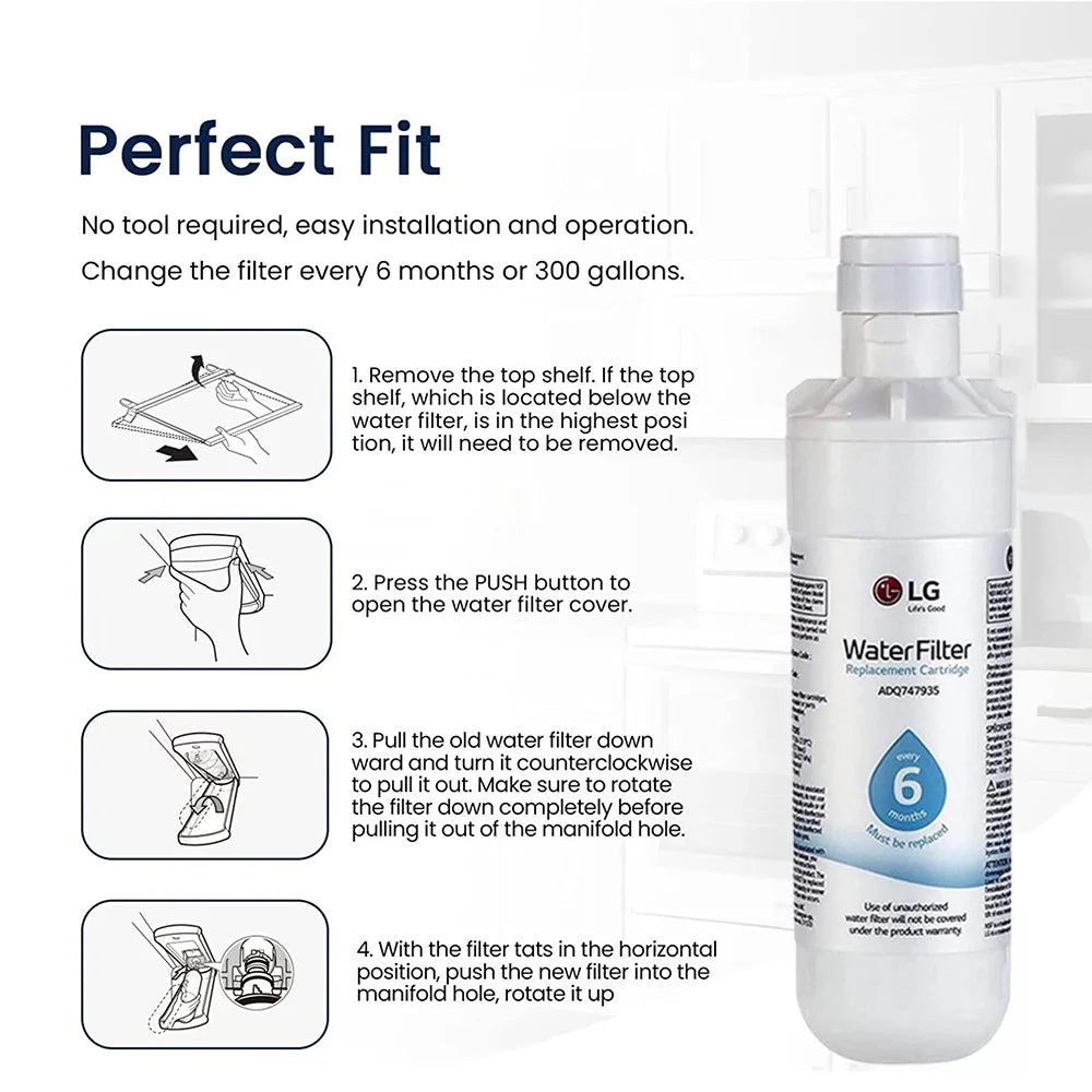 4 Pack Refrigerator Water Filter Replacement S5968