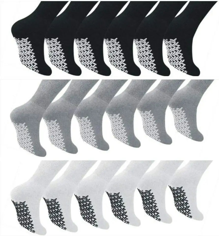 Anti Skid Non Slip Non Binding Crew Socks with Grips Y20670