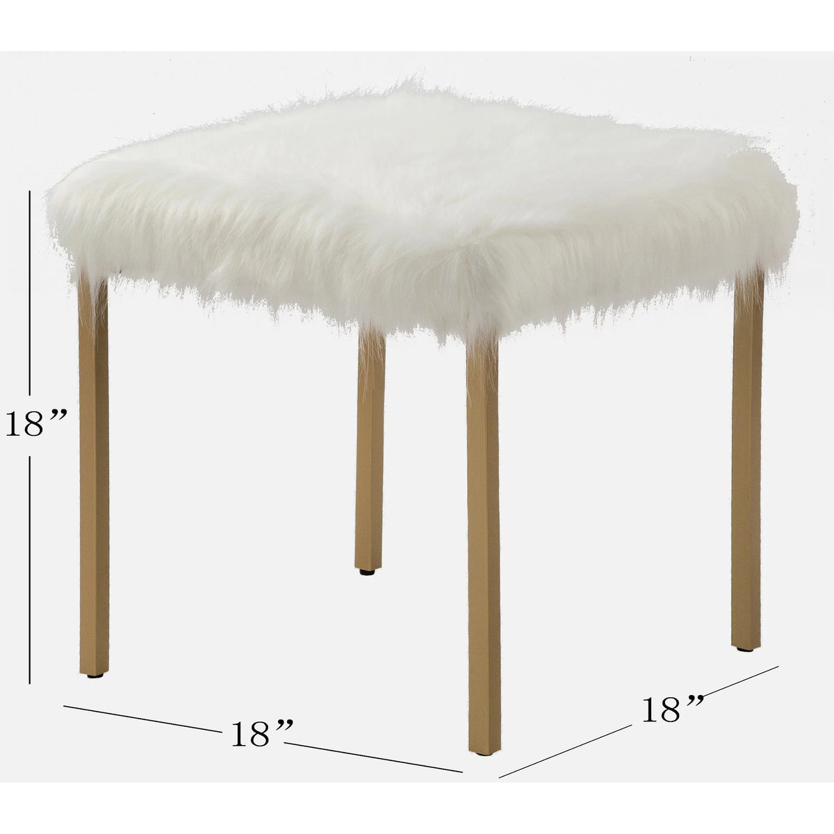 18" Square Metal Ottoman Grey Polyester K844